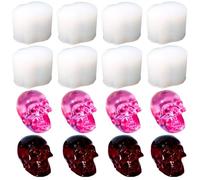 Moule de crâne 8pcs Moule de silicone Skull réaliste DIY Easy Release Mini Food Grade Washable Réutilisable Moules résine pour artisanat Bracelet, mini