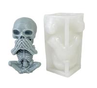 Moule de crâne en silicone, moule à résine du crâne | Voir Speak Hear No Evil Home Decor Figurine Figurine Tool,Artisanat artisanat fabriquant un moule en silicone coulant en résine époxy pour fabriqu