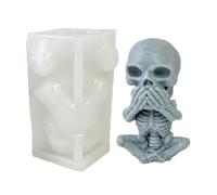 Moule de crâne en silicone, moule en résine de crâne | parler d'écoute sans mal de décoration pour la maison Outil de fabrication de figures, Art Craft Bougies qui créent un moule en silicone
