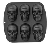 Moule de crâne Silicone 6 Grille Halloween Resin Savon Moule de chocolat