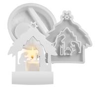 Moule de crèche - 2 pièces de moule en résine de la famille de l'enfant Jésus, moule à bougie de crèche, moule en résine époxy en silicone, moule en résine époxy en silicone pour décorations