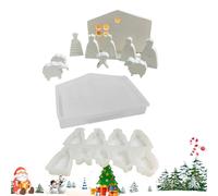 Moule de Crèche pour Résine - Moulage En Plâtre,Moule en Silicone pour Crèche de Noël,Pour La Résine Et L'Argile Les Bougies Parfumées Ainsi Que Pour Halloween Et