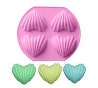 Moule De Cuisson À Coque Pour Chocolat - Moule Au Chocolat Du Cœur | 4 Cavity Sea Shell Silic, 4 Moules De Bonbons En Silicone En Forme D'amour En Forme D'amour Pour Décoration De Biscuits | Moule De
