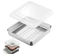 Moule de cuisson carré en acier inoxydable pour four, friteuse à air, cocotte, lasagne, pain de viande, 25,4 x 25,4 cm