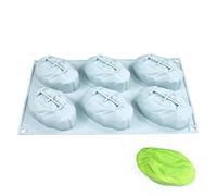 Moule de cuisson en silicone à 6 cavités en forme de noix - Moule flexible et réutilisable - Antiadhésif - Facile à nettoyer - Pour chocolat, bonbons, cookies, gâteaux, gelée, glaçons (pistache)