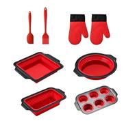 Moule de Cuisson en Silicone,Avec Empilable, Maniques, Raclette et Pinceau - Set Antiadhésif pour Muffins, Cookies, Cupcakes, Œufs, Donuts, Bacon - pour Muffin, , Cookie, Cupcake, Œuf, Donut, Bacon