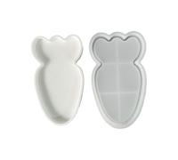 Moule de cuisson en Silicone de qualité alimentaire, avec des motifs de lapins et de carottes, pour décorations de fête artisanales en résine, moule de cuisson en Silicone de qualité alimentaire