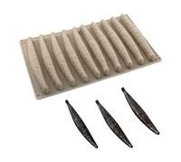 Moule de cuisson en silicone de qualité alimentaire pour gousses de vanille, gâteaux, mousses et desserts créatifs au chocolat