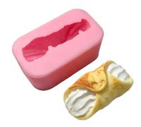 Moule de cuisson facile à nettoyer, forme de rouleau de crème en silicone avec texture dimensionnelle pour desserts, chocolat, bonbons, savon, bougies, passe-temps familial, moule à pâtisserie, cavité