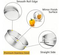 Moule de cuisson rond en alliage d'aluminium avec fond amovible pour la fabrication de gâteaux, convient pour un usage domestique et commercial, plusieurs tailles (5,1 cm)