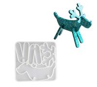 Moule de décoration de Noël en silicone pour fabrication de figurines de rennes et gypse - Outil de fabrication de bijoux résistant à la température