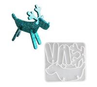 Moule de décoration de Noël en silicone pour fabrication de figurines de rennes et gypse - Outil de fabrication de bijoux résistant à la température