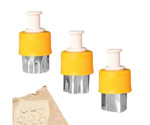 Moule de découpe de fruits - 3 pièces de petits tampons de légumes, outil de découpe durable | Accessoire créatif pour la cuisson de la salade sandwich - Peut être démonté et empêche l'accumulation