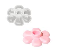 Moule de fabrication de base de bougie de fleur en silicone réutilisable, parfait pour les décorations de fête et les paramètres de table romantique, moule de base de bougie de fleur élégant en