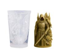 Moule de fabrication de bougies chevaliers gothiques et corbeau | Moule en silicone flexible avec des motifs de chevaliers et de corbeaux; Bougie parfumée faite à la main et art