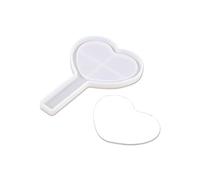 Moule de fabrication de miroir cosmétique en Silicone, avec poignée de miroir acrylique, Kit de moule en résine de maquillage, outils d ' artisanat de bijoux à bricoler soi-même, moules en Silicone