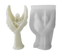 Moule de fabrication de résine d'ange, moule de savon d'ange, moule en silicone pour ange sombre, moule en résine et craie avec aile, Moule de bougie de fonte de décoration de maison en p