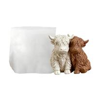 Moule De Figurine De Vache, Haute Résistance À La Chaleur, 6,3 X 7 X 8 Cm, Moule D'animaux De Ferme, Fournitures De Bougies À Faire Soi-même, Démoulage Facile, Pour Bureau, Étagère, Étang Coulant