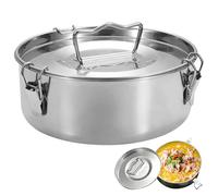 Moule de flan Generic en acier inoxydable de 5 kg, Argent, 19x7,5 cm, avec couvercle, pour cuisinière électrique et instantanée, convient pour flan, lasagne, cheesecake, etc.