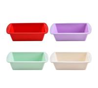 Moule de gâteau en silicone 4pcs NON SILICONE CATES DE GACHES RECTANGE PLACIES BAKE FACILE À LIBLER DES MELLES CAKE POUR LES MOLES POUR AIR FRYER COKE 7.6X3.7X2.2