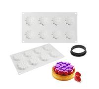 Moule de Gâteau Mousse, moulessilicone gâteaux 3d pour Glace Chocolat Pâtisserie Dessert, Outil croustillant rond en plastique, 8 Trous Forme de bulle