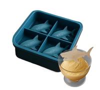 Moule de glace en silicone de requin, moule à glace de forme de requin nouveauté, moule à glaçons de requin 3D mignon, plateau réutilisable à petit animal 3D Cube pour cocktail à jus de whisky, etc.