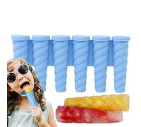 Moule De Glace POP - Moule De Dessert En Silicone, 6 Cavité Plateau De Crème Glacée En Silicone | Maker Lolly À Libération Facile Pour La Gelée, La Confiture, Le Pudding, Le Yaourt, Le Jus De Fruits,