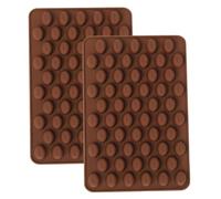 Moule de grains de café 2pcs 55 Grille Easy Release Release réutilisable Moules cuisson en silicone pour chocolat, bonbons, gâterie pour chiens et chat, artisanat...