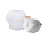 Moule de jardinière de visage en Silicone, moules de démoulage faciles, moules de récipient décoratifs adaptés à la résine époxy, moule en Silicone de jardinière de visage artisanal en béton