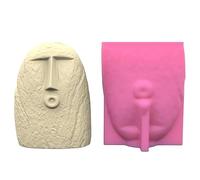 Moule de jardinière en forme de visage, décorations de maison, moule en Silicone pour Pot de fleur, moule en béton, outil de moulage en résine, Vase de visage humain, moules en résine