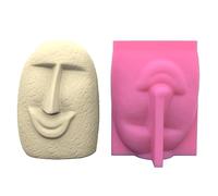 Moule De Jardinière En Forme Visage Humain Décorations Maison Silicone Pour Pot Fleur Béton Outil Moulage Résine Vase À Visage Humain Moules Résine