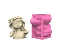 Moule de jardinière en silicone multifonctionnel pour fille, outil de décoration de jardinage, compatible avec les matériaux artisanaux en résine de béton, moule de jardinière en silicone