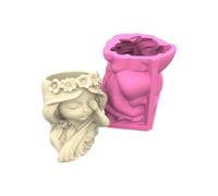 Moule de jardinière en silicone multifonctionnel pour fille, outil de décoration de jardinage, compatible avec les matériaux artisanaux en résine de béton, moule de jardinière en silicone