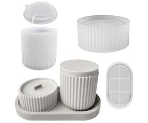 Moule de jardinière juteux - Vase en ciment rayé, récipient en résine de silicone, moule de pot de bougie en argile, boîte à trépans époxy | Moule de jardinière succulent multifonctionnel pour bijoux