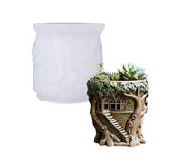 Moule De Jardinière Maison D'arbre En Silicone Pour L'artisanat Ciment En Résine Fabrication Bijoux Artisanaux Conteneur Décoratif Pot Fleurs Résine Bricolage Pour La Décoration