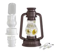 Moule de lampe à kérosène - Silicone réutilisable à dégagement facile, 2 moules de moulage de lanterne rétro à lumière LED intégrée, fournitures d'art artisanal pour débutants | Ornement décoratif uni