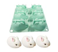 Moule de lapin 3D Pâques en silicone 3d Moule de lapin cuisson au chocolat pour le gâteau à la gelée Green