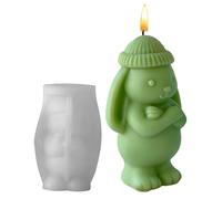 Moule de lapin - Bougies en plâtre 3D en forme de lapin en silicone | Décoration de maison Moules en ciment, planificateurs de fête créatifs pour amateurs de maîtres d'art, fabrication d'Arci