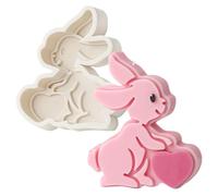Moule de lapin de Pâques, moule de bougie de lapin de Pâques - Bunny Shape Resin Casting Silicone Moule - Bougies d'aromathérapie, décoration de table de Pâques heureux, ornement en ge