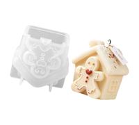 Moule de maison de Noël en silicone pour les créateurs de décoration saisonnière, détails définis du toit de fenêtre, de libération flexible pendant les de projets à domicile Moule de