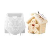 Moule de maison de Noël en silicone pour les créateurs de décoration saisonnière, détails définis du toit de fenêtre, de libération flexible pendant les de projets à domicile Moule de