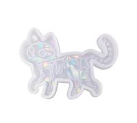 Moule de moulage de bijoux en silicone en forme de chat mignon, résine holographique pour bricolage, carillon éolien, porte-clés, boucles d ' oreilles, pendentif, moules en résine époxy, moules en