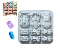 Moule de moulage de voiture en silicone anti-adhésif à 9 cavités, profil de course isométrique de 15,9 x 15,3 x 2,4 cm, mécanisme de libération en élastomère flexible, coque rigide en polymère