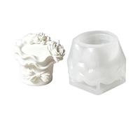 Moule de moulage décoratif pour cire de bougie, résine, projets de plâtre, conception de pilier de fleur en ruban de silicone avec détails de garniture festonnés, utilisation en atelier à domicile, de