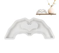 Moule De Moulage En Résine - Moule De Moulage De Mains De Coeur De 6,22 Pouces | Formulaire De Fabrication De Bijoux | Modèle D’art Époxy | Formes D’ornement De Bureau | Outil D'artisanat Pour Gâteau,