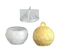 Moule de moulage en résine - Moule de Noël en silicone avec couvercle, moule flexible de qualité alimentaire, moule de rangement décoratif réutilisable, récipient à bonbons pour les vacances