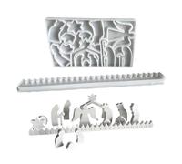 Moule De Moulage En Silicone À Rebourws De Noël - Moule De Calendriers De L'avent De 28,5x 13 Cm, Compte À Rebours De La Table Des Panneaux De Tablwe De Table De Noël, Faveurs De Fête - Compte À Rebou