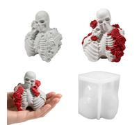 Moule de moulage en silicone pour projets de bougies squelettes de couple, conception de trou de mèche pour les projets de cire, de plâtre, de résine, de savon et de décoration saisonnière