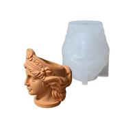 Moule de moulage en silicone pour statue classique, moule à joint ouvert pour pot de fleurs en résine, cire, ciment et projets d ' accentuation de la maison avec détails de visage en relief, pot de de