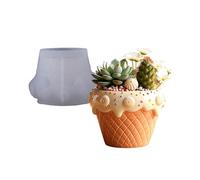 Moule De Moulage En Silicone Recyclable Apparence Démoulage Lisse Pour L'artisanat Créatif En Ciment Pots Et Présentoirs Bijoux Artistiques Moule Jardinière Succulente Habille-toi